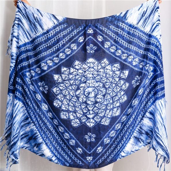 women Cotton Linen Scarf staler shawl yitao 4 tie and dye a