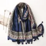 women Cotton Linen Scarf staler shawl hijab yitao 10 muffler beige blue