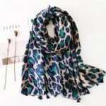 women Cotton Linen Scarf staler shawl hijab yitao 8 leopard print