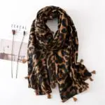 women Cotton Linen Scarf staler shawl hijab yitao 8 leopard print