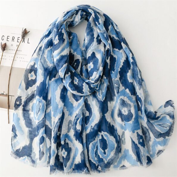 Thin fashion blue geometric raw edge staller for women yitao 23