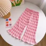 Girls wide-leg printed comfortable fashionable Trouser jimo 4