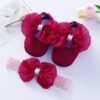 Silky Bow Burgundy + Hairband