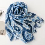 Thin fashion blue geometric raw edge staller for women yitao 23