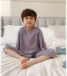 Boys summer short-sleeved ice silk thin two-piece suit trendy jimo 4-0-cib.jpg