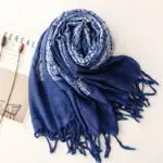 women Cotton Linen Scarf staler shawl yitao 4 tie and dye