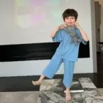 Boys summer short-sleeved ice silk thin two-piece suit trendy jimo 4-0-cib.jpg