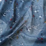 Literary blue small floral scarf travel seaside long sunscreen beach towel yitao 19