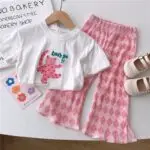 Girls wide-leg printed comfortable fashionable Trouser jimo 4