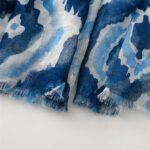 Thin fashion blue geometric raw edge staller for women yitao 23