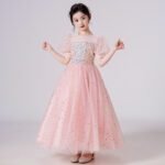 Sequin Body bubble sleeve long mesh Gown dovea 6