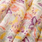 Fresh light color small flower geometric satin cotton scarf yitao 19