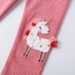 Red lining unicorn embroidery thin tights jumping 23