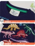 Luminous dinosaur boys short-sleeved T-shirt jumping meter (1)