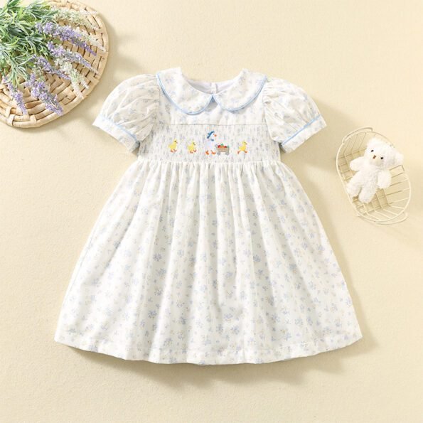 Summer dangling duck embroidered cotton flower Printed skirt tyoue 4