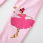 Spring and Autumn Pink dots ballerina doll embroidery cotton  tights jumping 15