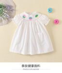 Summer Puff Sleeves Colorful Dots Cotton Cake Embroidery frock tyoue 3
