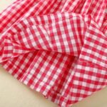 Christmas Snow man hand embroidery red plaid A-line frock tuoye 19