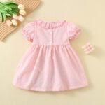 Summer cotton breathable strawberry smokin embroidery pattern plaid skirt tuoye 15