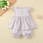 baby girl cotton summer frock and shorts 2 pcs set tyoue d1
