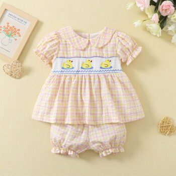 baby girl cotton summer frock and shorts 2 pcs set tyoue d