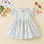 Summer Air Balloons embroidery pink and green striped flying sleeves dress tyoue 9