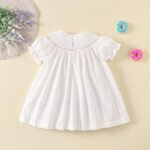 Summer Puff Sleeves Colorful Dots Cotton Cake Embroidery frock tyoue 3