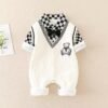 White [Gentleman Bear Fake Two-piece Double-layer Siamese]