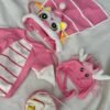 8143 Pink Dragon Four-piece Set