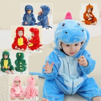 Michley children&apos;s flannel infant jumpsuit dinosaur jumpsuit